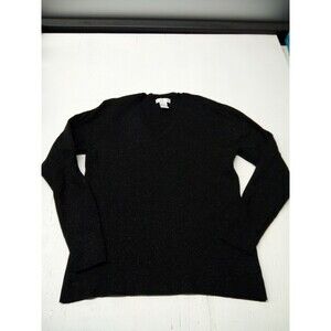 Worthington Women's Black V-Neck Long Sleeve Sweater With Shimmer Size 1X